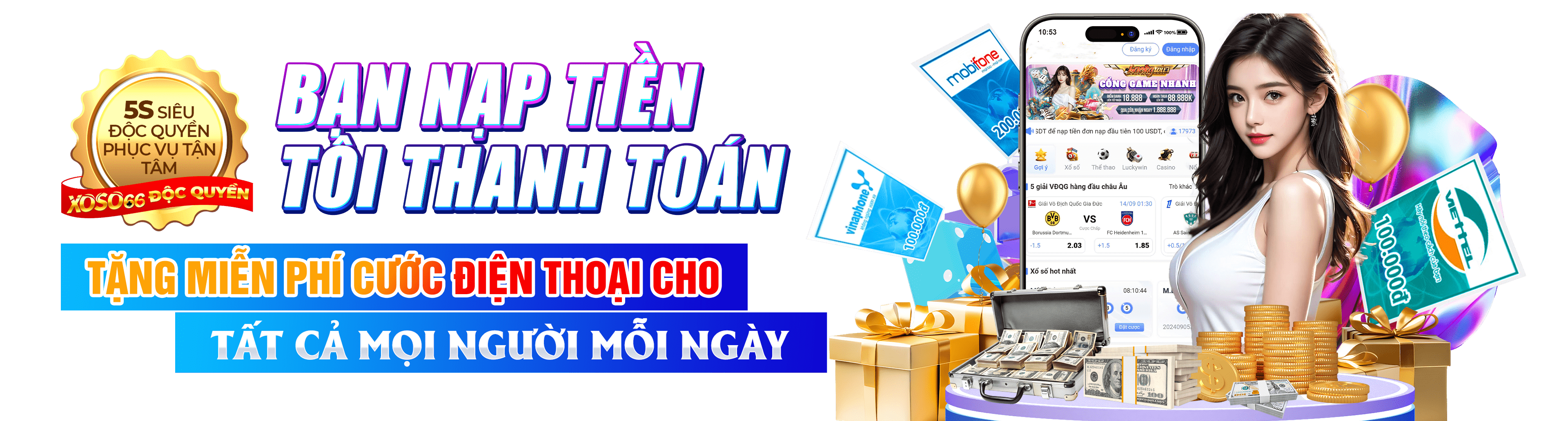 Hình ảnh quảng cáo của 52win hiển thị nền tảng và các lợi ích